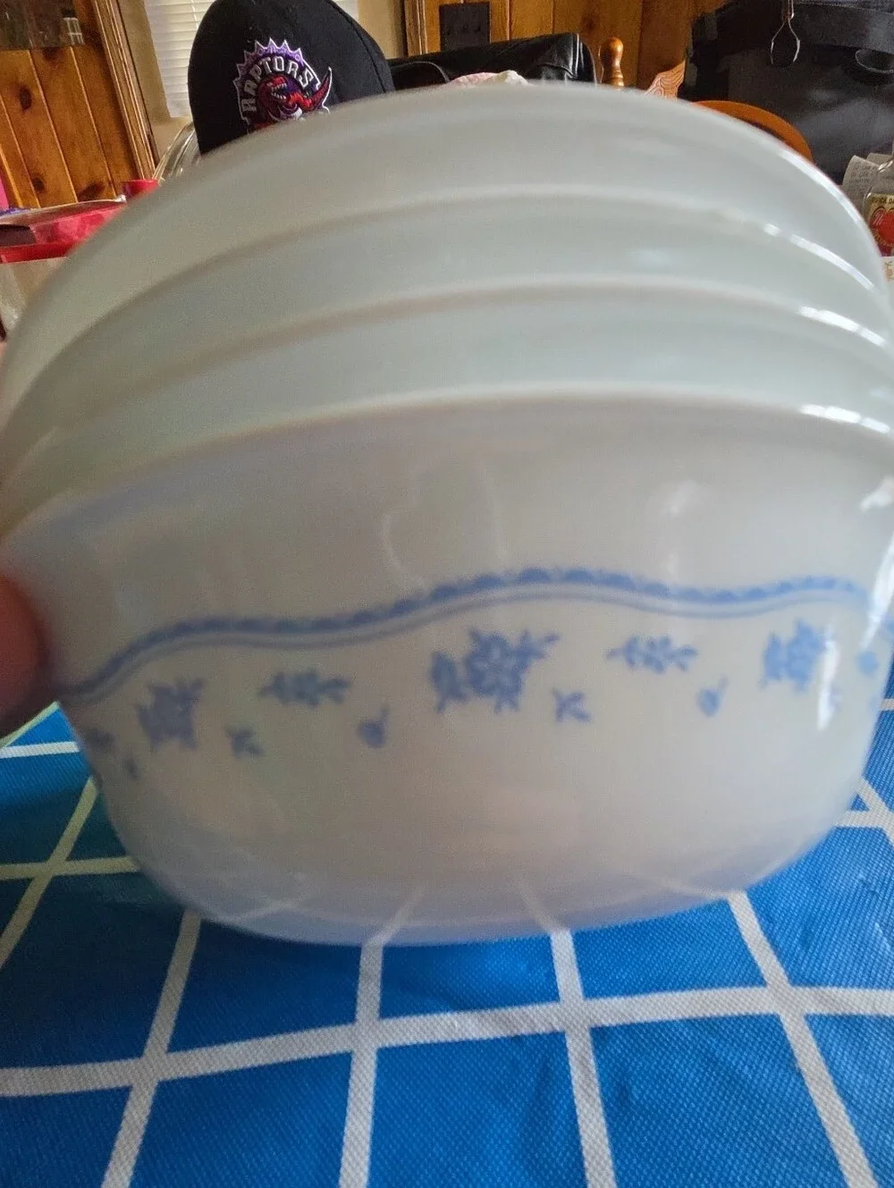 Corelle By Corning White Cereal Bowls, Set Of 4, Blue Floral Pattern